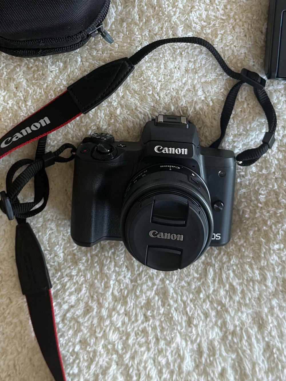 Canon EOS M50 Digital Camera Kit with 15-45mm Lens & Hard Shell Case - Like New